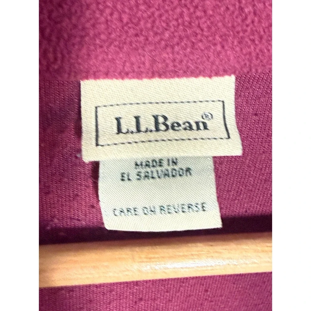 LL Bean Womens S Small Full Zip Fleece Jacket Berry Pink Mock Neck 247230